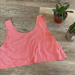 Crop top with scoop back and ruffles